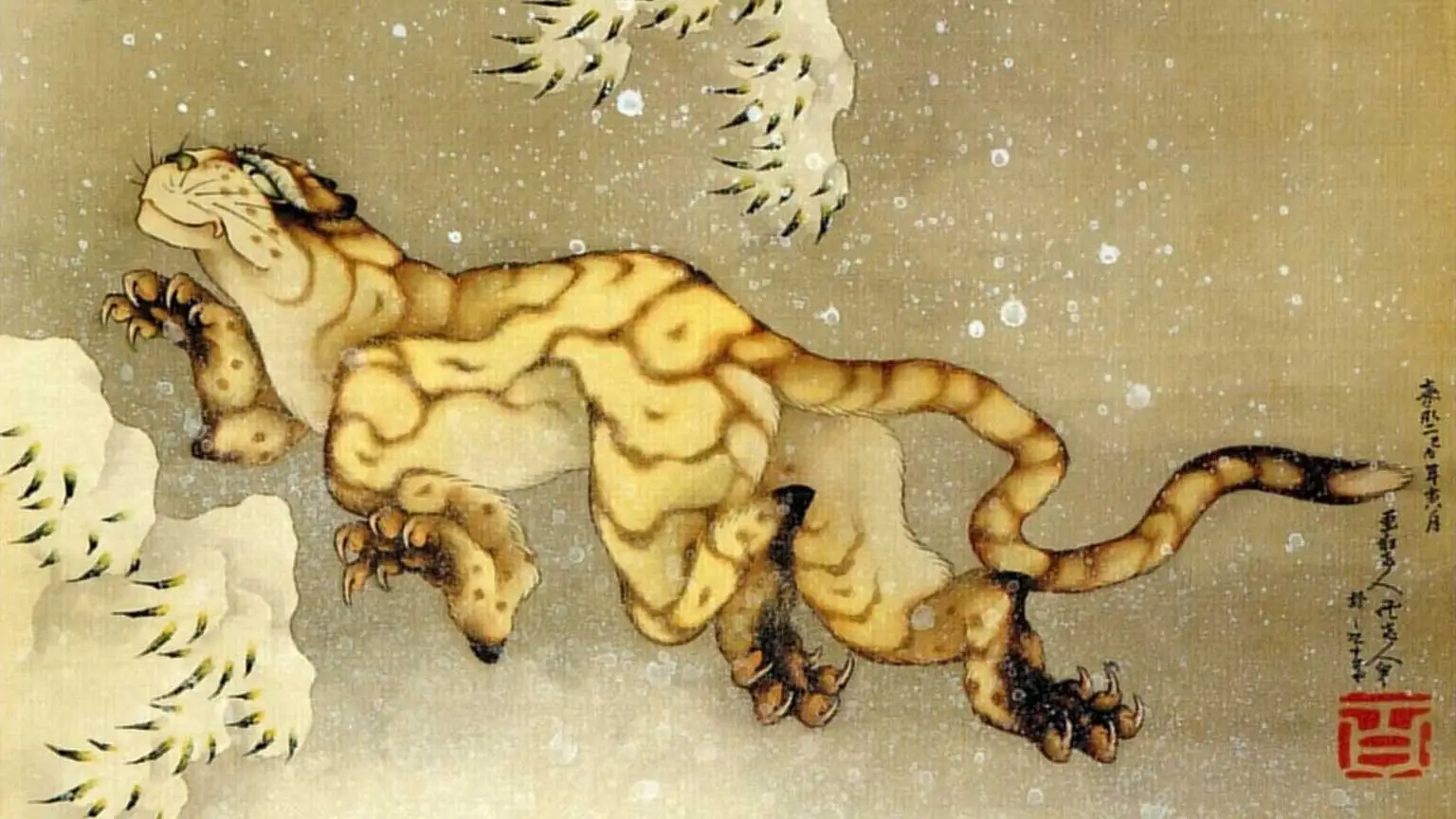 Tigre a la neu, de Katsushika Hokusai